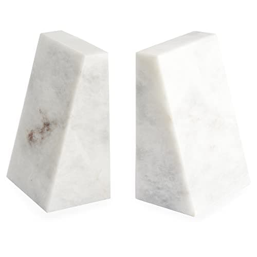 Image of Himalayan Marble White Wedge Bookends