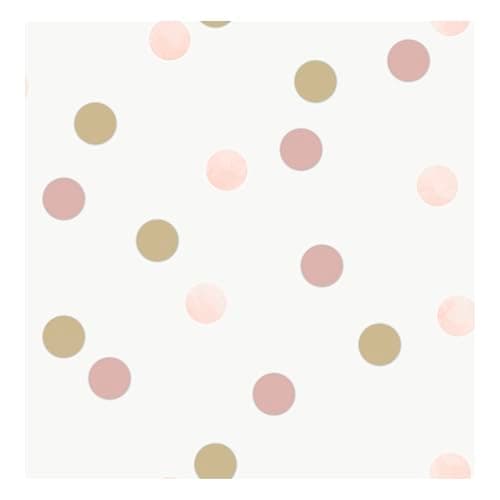 Image of Superfresco Easy Pink/Gold Dotty Polka Wallpaper | Paste the Wall | Pink Spots | Eco-Friendly