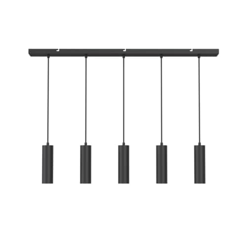 Image of CALEX - Pendant Light, 5 Light, Ceiling Light GU10 Holder, Aluminium Fixture, Adjustable Height, Matt Black