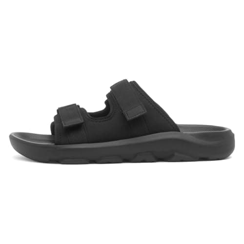 Image of Shoe Zone - Mens Black EVA Twin Strap Slip On Mule Sandal - Size 7 UK - Black