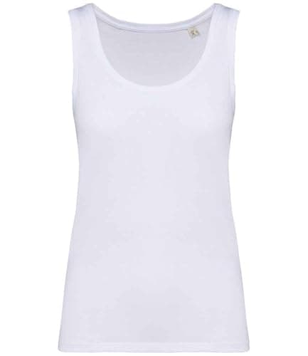 Image of Earth Wardrobe Organic Cotton Tank Top for Women – Soft Breathable Vest Top, Sleeveless Basic Cami, Everyday Summer Top – XS–XXL, Multiple Colours White