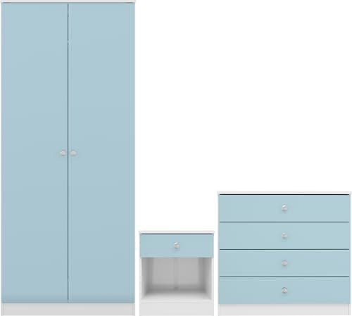 Image of Seconique Denver Trio Set in White/Blue Gloss