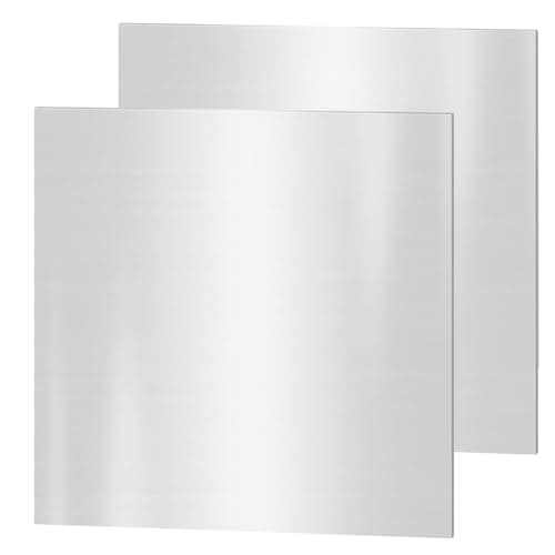 Image of 304 Stainless Steel Sheets, 2PCS 200 x 200 x 1.5 mm Stainless Steel Plates Stainless Steel Shim Plates Metal Sheets for Kitchen DIY Craft Making