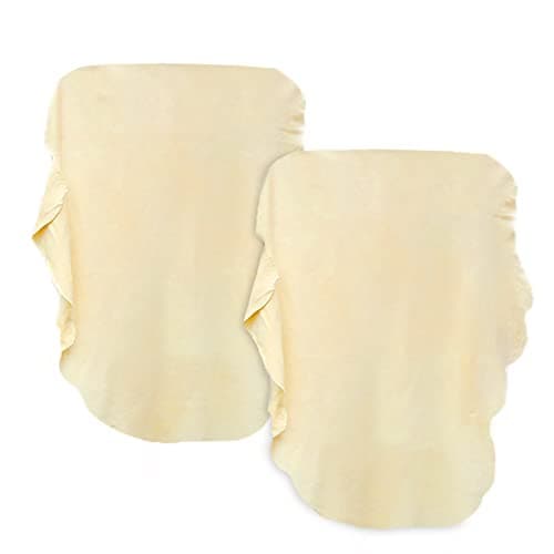 Image of ILLUVA Chamois Leather for Car - 2 Packs Car Shammy Leather Cloth 60 x 40 cm Super Absorbent for Washing & Drying Window, Glass, Mirrors