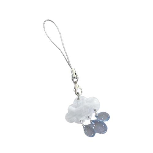 Image of ERRORY Minimalists Cloud Shape Alloy Keyring with Waterdrops Detail Stylish Unisex Daily Use Item Trendy Keychain