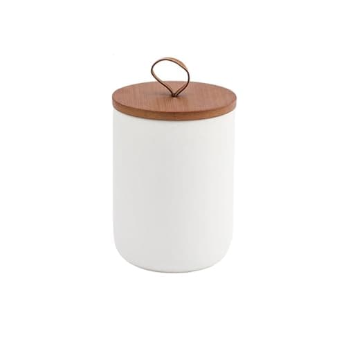 Image of shilanmei Food Storage Jar Ceramic Canisters Kitchen Canisters with Airtight Seal Lid for Coffee Beans Sugar Spices Counter Serving (White 27.05oz)
