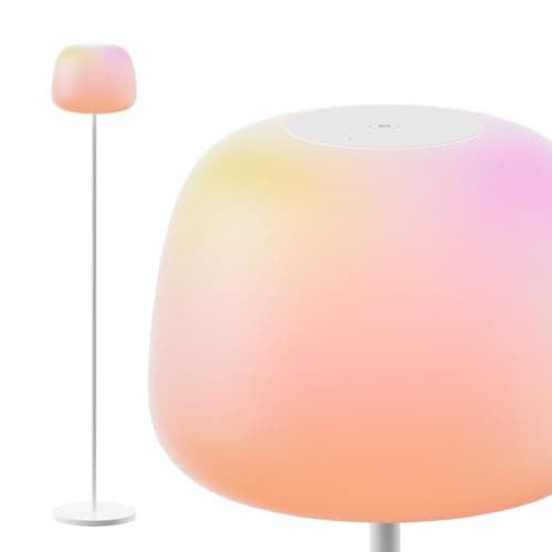 Image of Govee Lantern Floor Lamp, Halo Gradient RGBICWW Smart Standing Lamp with Silicone Soft Lamp Shade, 1000K-10000K, 100+Scene Modes, Music Sync, 1400lm, Matter Compatible, Ideal for Living Room, Bedroom