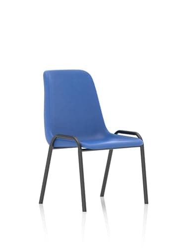 Image of POLLY OPO Stacking Visitor Chair (pack of 4) | Stackable up to 12 High Polypropylene Seat Great Conference/Meeting Chair Blue