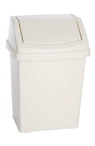 Image of Best House Swing Bin 20 Litres For Home Garden Kitchen Office and Bathroom Rubbish Recycle Plastic Waste Bin, Trash Can Dustbin with Swing Lid (White, Pack of 1)