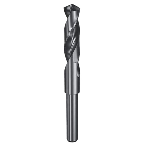 Image of sourcing map 16.5mm Drill Bit 1/2" Reduced Shank Round 4341 High Speed Steel Nitriding Black 118° Standard Point for Plastic Wood Copper Aluminum Iron Medium Soft Metal