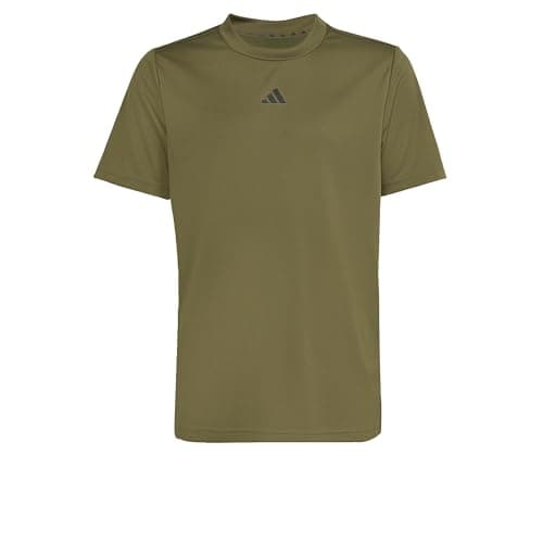 Image of adidas Unisex Kids Train Essentials Logo Regular Fit T-Shirt Junior, Olive strata/Black, 13-14 Years