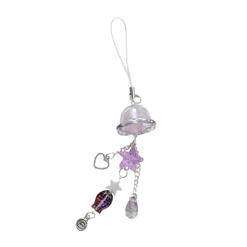 Image of Jazuaiao Stylish Bag and Decoration Decorative Starfishes Keychain in Marine Theme Elegant Phone Lanyard Accessory Winds Chimes Keychain