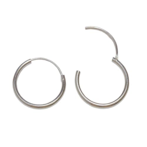 Image of Arranview Jewellery small (14mm) sterling silver hinged hoop earrings.