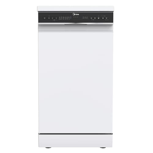 Image of Midea Slimline Dishwasher with 10 Place Settings, Wi-Fi Connected, 45 cm Width, 44dB Silence, Intensive Wash & Adjustable Basket, White-MDWEF1034D(W) [Energy Class C]