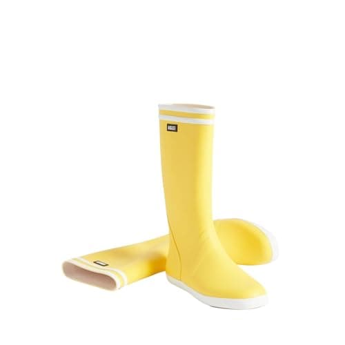 Image of Aigle Goeland Men's Rain Boot, Yellow White 2, 8 UK