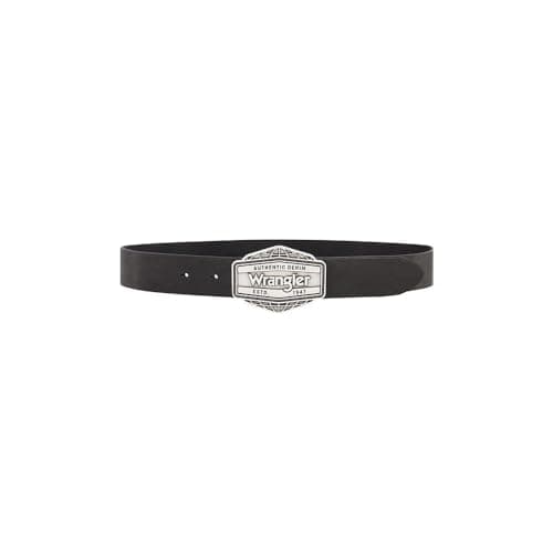 Image of Wrangler Men's Big Buckle Belt, Black, 85, black, 85