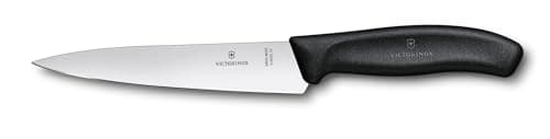 Image of Victorinox Swiss Classic, Carving Knife, Extra Sharp Blade, Straight Edge, 15 cm, Plastic Handle, Stainless Steel, Black