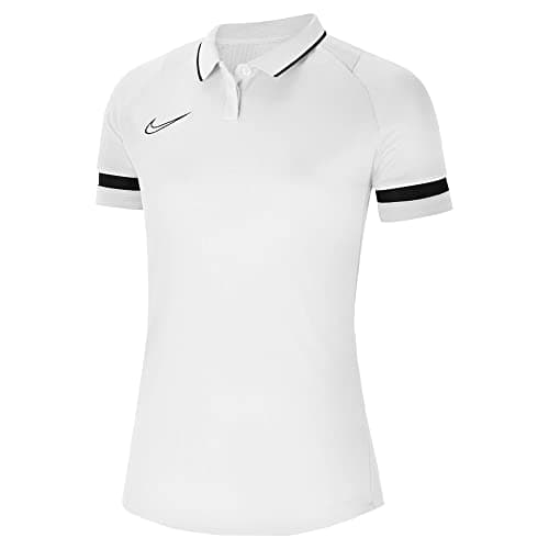 Image of Nike Women's Dri-FIT Academy Polo Shirt, White/Black/Black/Black, S