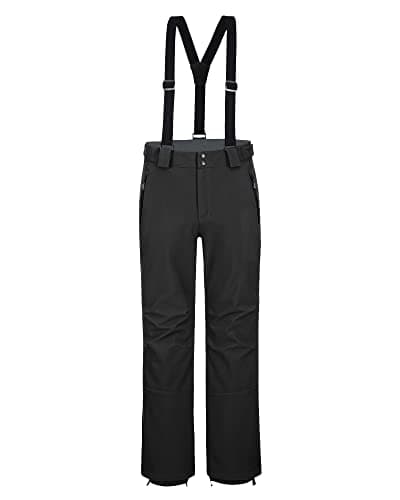 Image of 33,000ft Men's Ski Pants Waterproof Ski Trousers Windproof Snowboard Pants Warm Fleece Lined Ski Softshell Trousers Thermal Ski Salopettes Outdoor Pants, Black 30