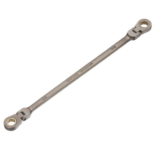 Image of sourcing map Double Box End Wrench 3/8" x 7/16" Extra Long Flex Head 72-Tooth 12-Point Ratcheting Wrenches 180 Degree CR-V Steel for Garage Repair DIY, Black