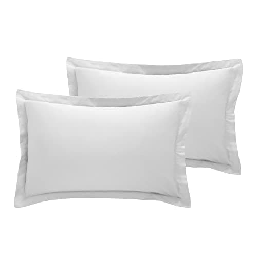 Image of Luxury 1000 Thread Count Oxford 2 Pack White Pillow Cases | 100% Egyptian Cotton Pillowcases With Envelope Closure (White, 2 x Oxford (50 x 75cm)