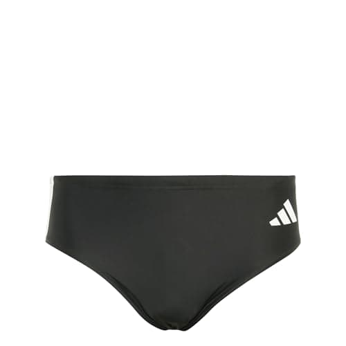Image of adidas Men's 3 Stripes Swim Trunks, Black/White, L
