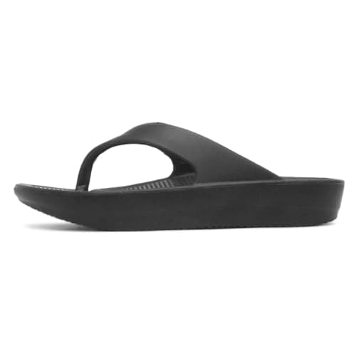 Image of Shoe Zone - Womens Black Toe Post EVA Sandal - Size 4 UK - Black