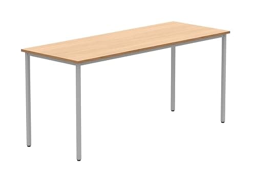 Image of Office Hippo Essentials, Sturdy & Robust Computer, Stylish Home Office, Ideal Desk Table for Any Work Space, Height Adjustable Feet, 5 Year Guarantee, Norwegian Beech, 160 x 60 cm