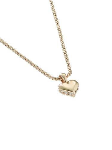 Image of Ted Baker Sarroha Crystal Sparkle Heart Pendant Necklace For Women (Gold Tone/Crystal)