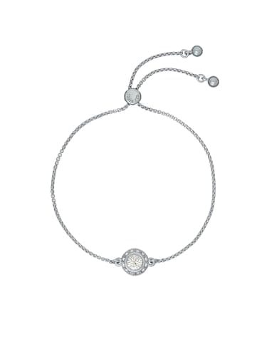 Image of Ted Baker Soleta Solitaire Sparkle Crystal Adjustable Bracelet For Women (Silver Tone/Crystal)