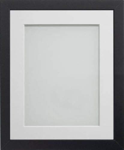 Image of Frame Company Allington Black 14x11 inch Frame With White Mount For Image A4 *Choice of sizes* Fitted with Real Glass