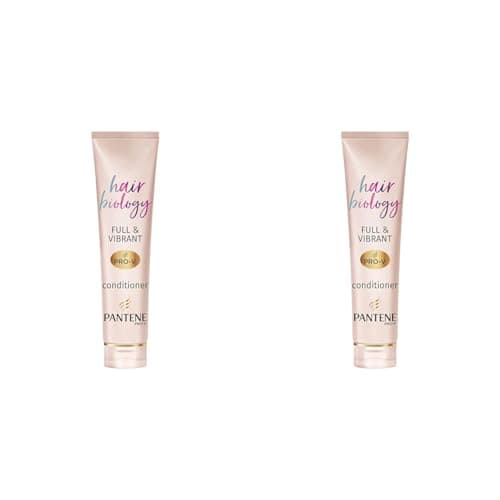 Image of Pantene Hair Biology Full and Vibrant Volumising And Repairing Hair Conditioner For Fine, Thinning, Dull, Coloured Hair With Lotus Flower, Omega 9, 160 ml (Pack of 2)