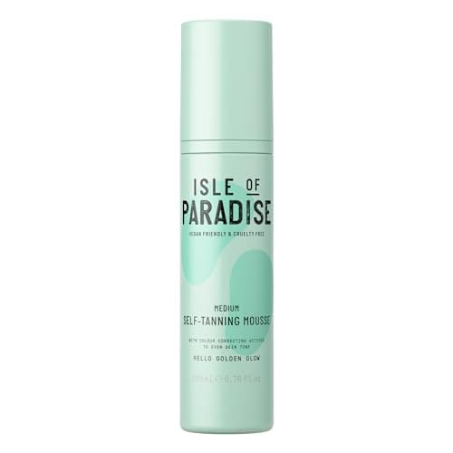 Image of Isle of Paradise Self-Tanning Mousse, Medium - Color Correcting Tanning Foam with Grapefruit, Chia Seed, and Avocado Oils - Streak-Free, Even Glow - Vegan and Cruelty Free - 6.76 fl. oz