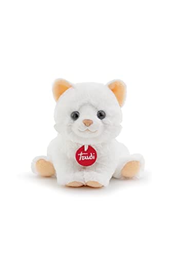 Image of Trudi Puppies Plush Cat Baby Cat - Soft Toy with Realistic Details, Fire Retardant Polyester, Washable, Cuddly Toy for Children and Adults, 16x16x16 cm, White