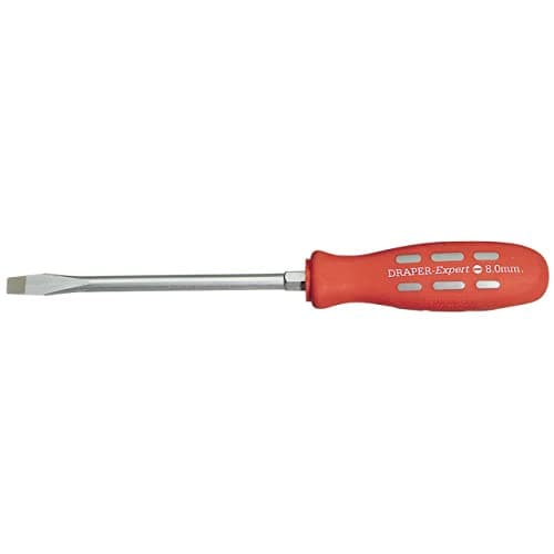 Image of Draper 870B Plain Slot Flared Tip Mechanics Screwdriver, Blue, 150 x 8 mm