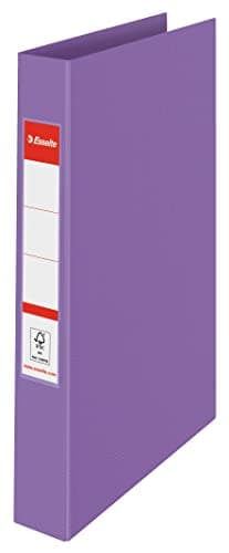 Image of Esselte 10 Pack 190 Sheet Capacity 42mm Spine Width A4 2 Ring Binder Hardback for Home/Office Desk Organization Colour'Breeze Series Lavender 628434