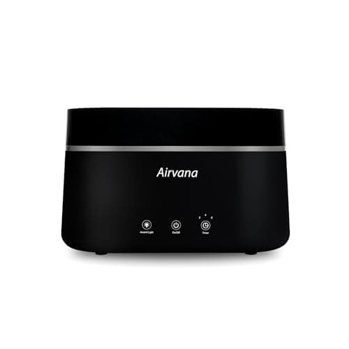 Image of Airvana AquaFlame Ultrasonic Humidifier (.75L) - Vibration Technology Humidifier with Essential Oil Diffuser – Tabletop Design for Personal Use, Dorm Rooms, & Desks - Black