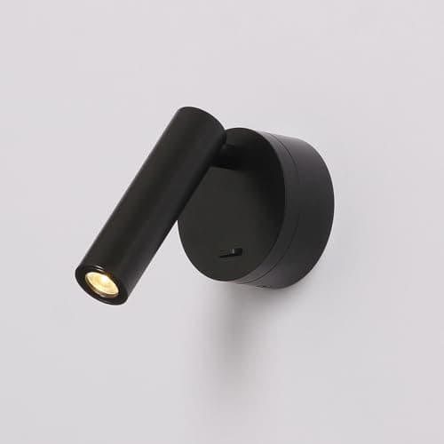 Image of DAWALIGHT LED Wall Reading Light 3W 3000K Adjustable Wall Lamp with Switch for Bedroom Living Room Hotel Desk Bedside, Aluminum, Black