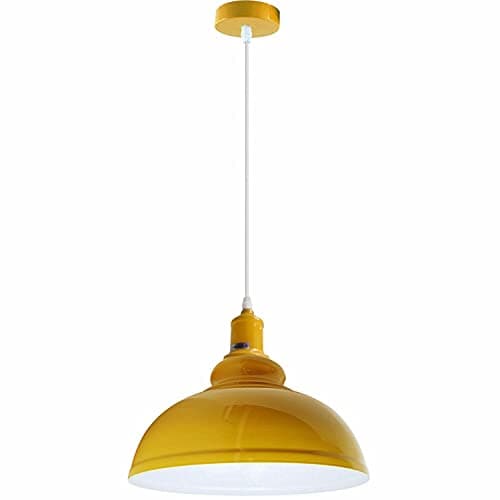 Image of LEDSone Vintage Curvy Dome Pendant Light 96cm Adjustable Hanging Ceiling Fixture Metal White for Homes, Restaurants, Cafes, Bars, Offices and Stylish Spaces