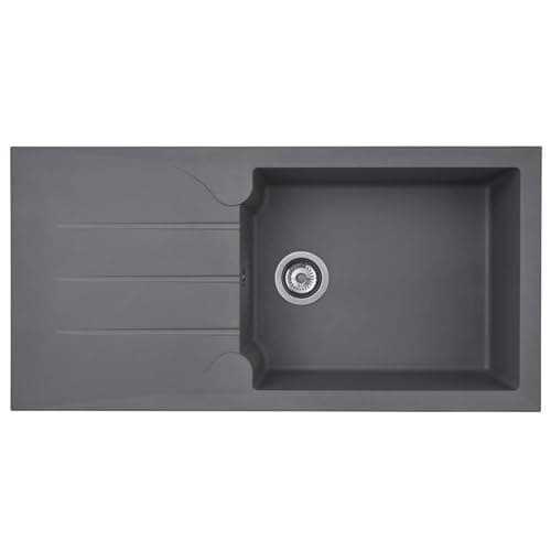 Image of Liquida LP10GR 1.0 Bowl Composite Reversible Inset Grey Kitchen Sink with Waste