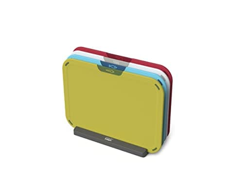 Image of Joseph Joseph Duo Icon 4-piece Colour Coded Chopping Board Set with Storage Stand, Multicolour