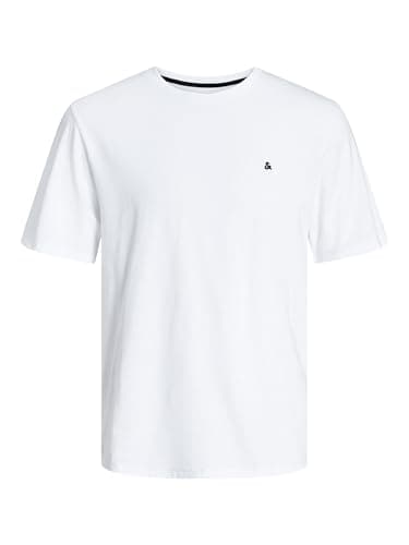 Image of JACK & JONES Men's Jjepaulos Tee SS Crew Neck Noos Pls T-Shirt, White, XXXXX-Large