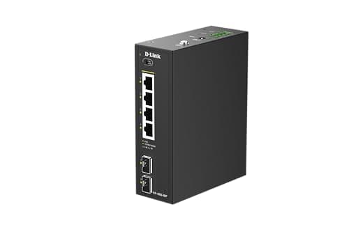 Image of D-Link DIS-100G-06P 6-Port Gigabit Industrial Unmanaged PoE Switch – 4 PoE Ports (120W), 2 SFP Uplinks, IP40 Metal Housing, -40~75°C, Fanless Design, DIN Rail Mount, Dual Power Input