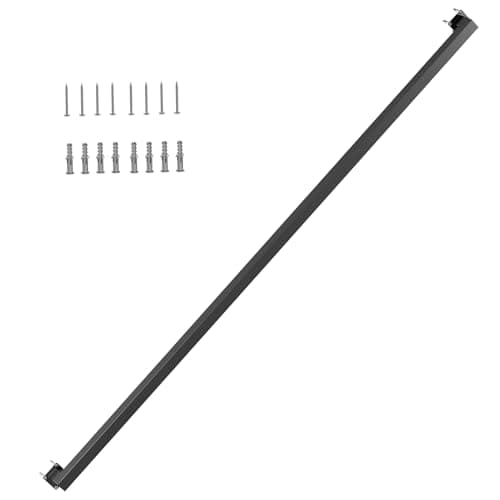 Image of Wrought Iron Stair Railing Black - Square Wall Handrail for Indoor and Outdoor Use, Balcony, Parapet and Stairs, Simple Assembly Kit with Style and Robustness (Black, 180cm/71 inch)