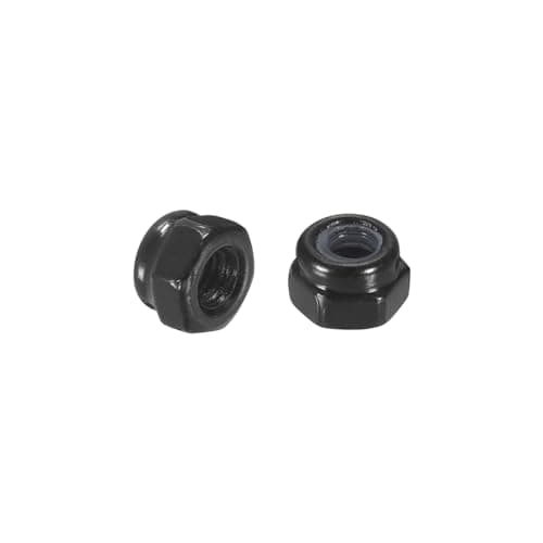 Image of sourcing map 20Pcs M3 x 0.5 Nylon Insert Hex Lock Nuts, Carbon Steel Self-Locking Nylon Insert Stop Nut for Industrial Construction Fasteners, Black&Black