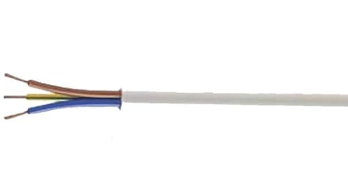 Image of 10 METERS 3 CORE WHITE FLEX 0.75MM² 3183Y FLEXIBLE CABLE SUITABLE FOR LIGHTING AND EXTENSION LEADS