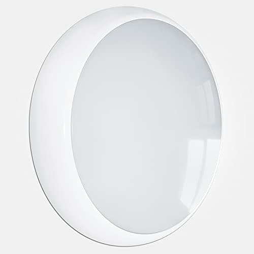 Image of LEDBRITE LED Microwave Sensor Wall & Ceiling Light Indoor & Outdoor Bulkhead 18 Watt Round White IP65