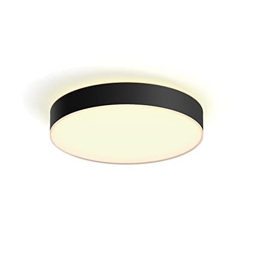 Image of Philips Hue Enrave White Ambiance Smart Ceiling Light [Large], Black. Works with Alexa, Google Assistant and Apple Homekit