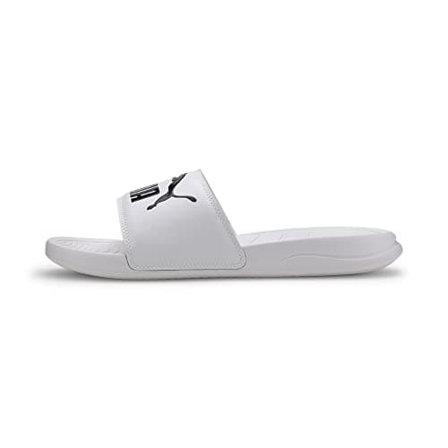 Image of Puma Unisex Adults Popcat 20 Slide Sandals, Puma White-Puma Black, 10 UK