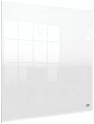 Image of Nobo Transparent Acrylic Mini Desktop or Wall Mounted Whiteboard, Portable, Dry Erase, Frameless, 450 x 450 mm, Includes Marker Pen And Mounting Pads, Clear, 1915617